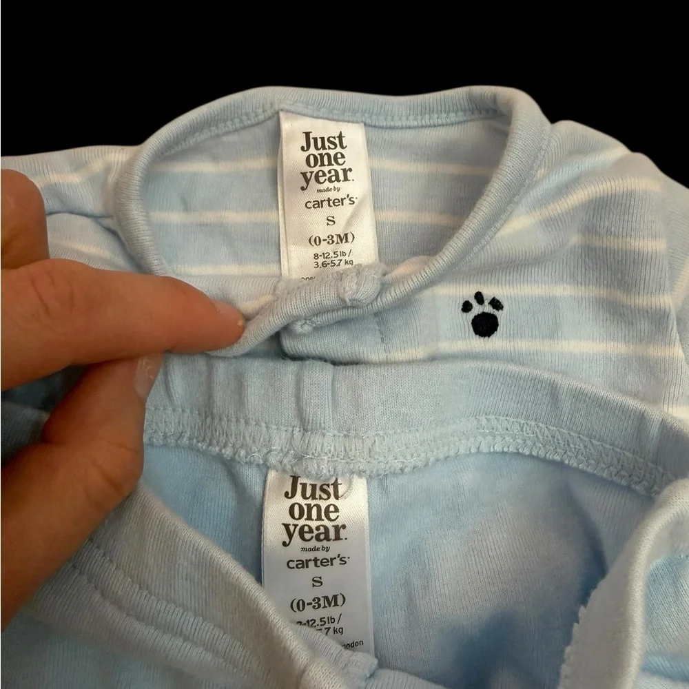 Carter's Light Blue Striped Baby Set